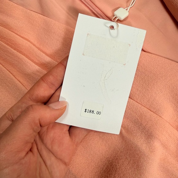 Gal Meets Glam Jane Tie Waist Midi Dress in Peach Pockets Size 2 NWT - Picture 12 of 16